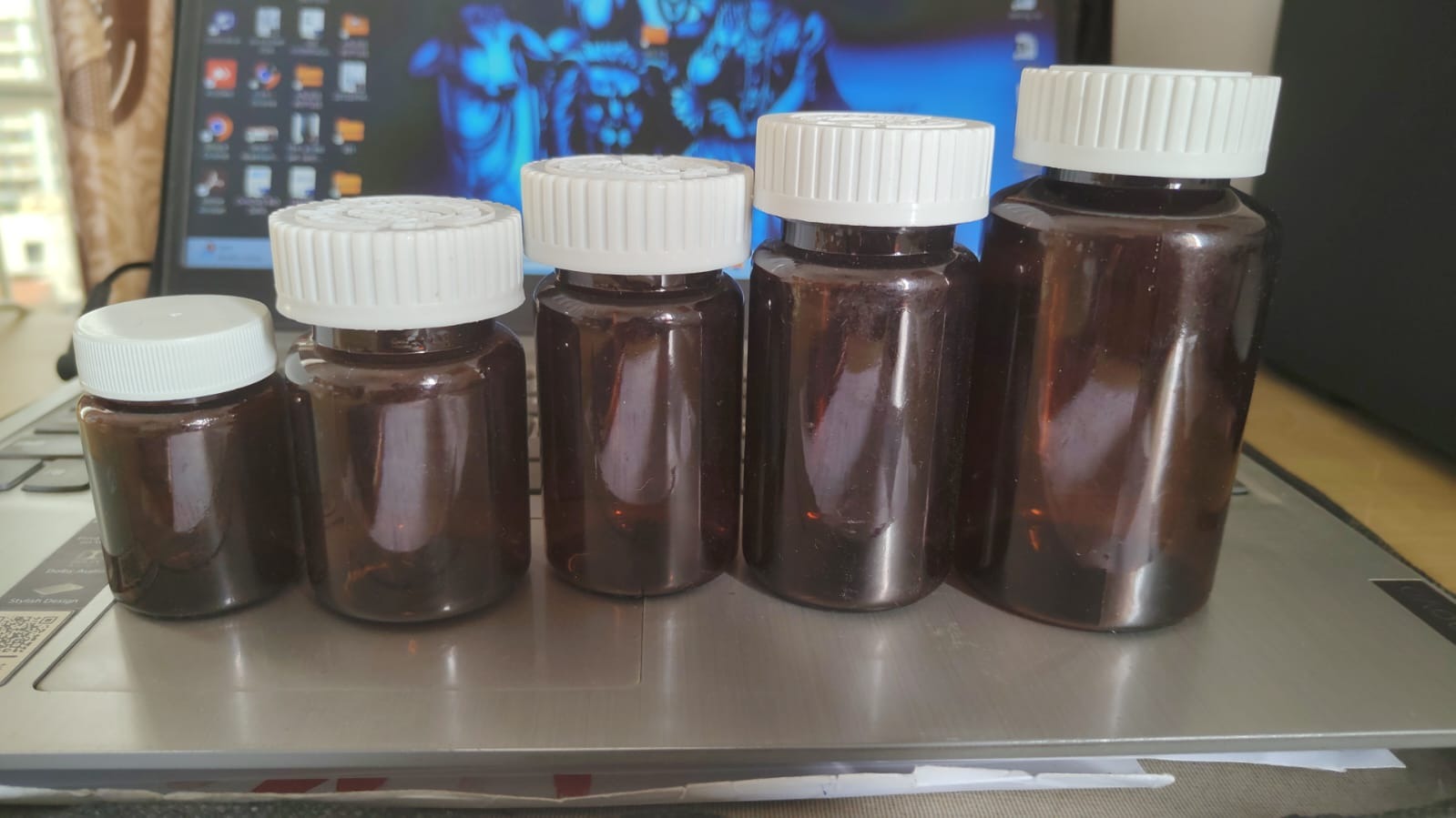 Amber Pet Tablet Container any Colour