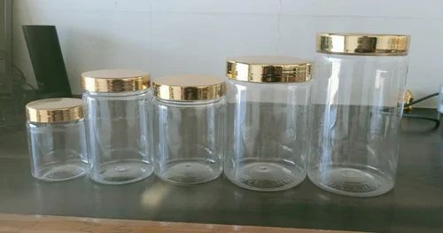 Pet jar with golden cap