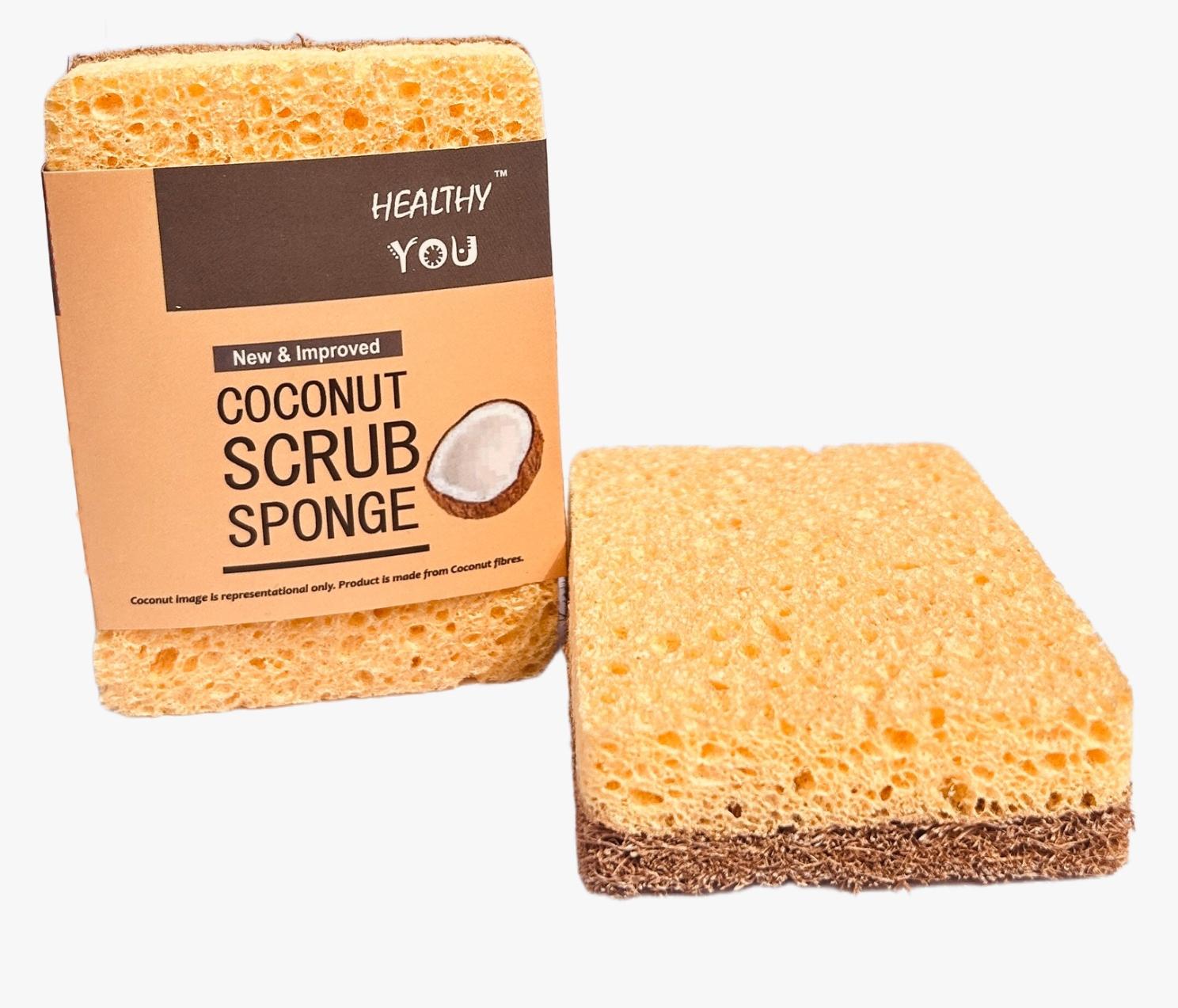 Biodegradable coconut natural scrub sponge 2 layer